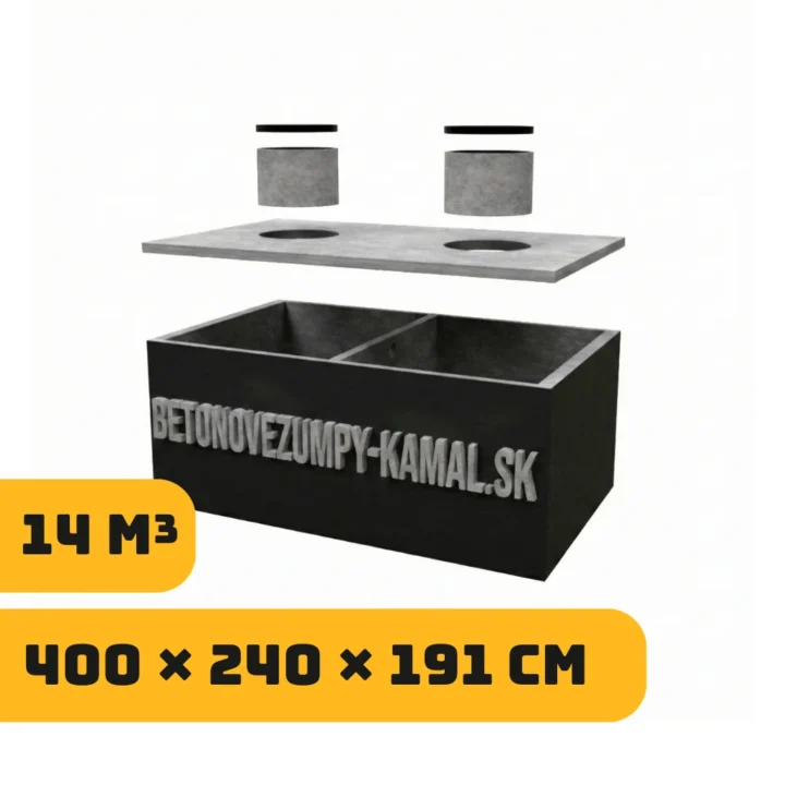 Dvojkomorové monolitické nádrže 14m³ (400×240×191cm)