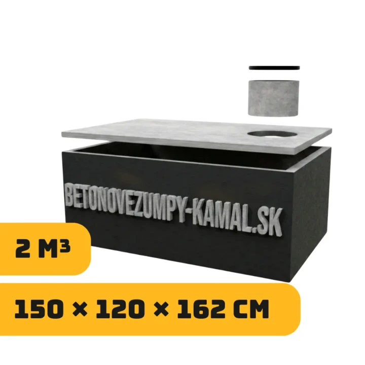 Jednokomorové monolitické nádrže 2m³ (150x120x162cm)