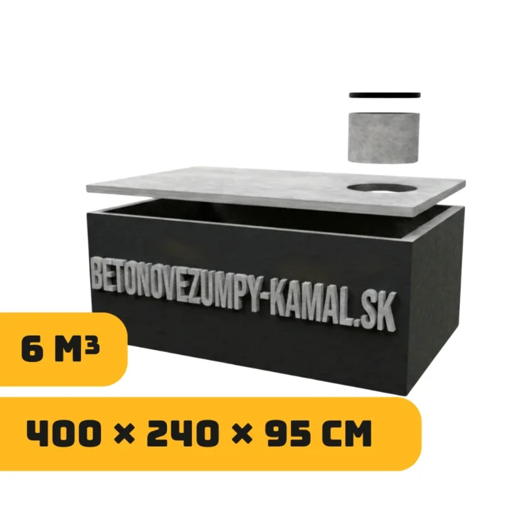 Jednokomorové monolitické nádrže 6m³ – nízká (400x240x95cm)