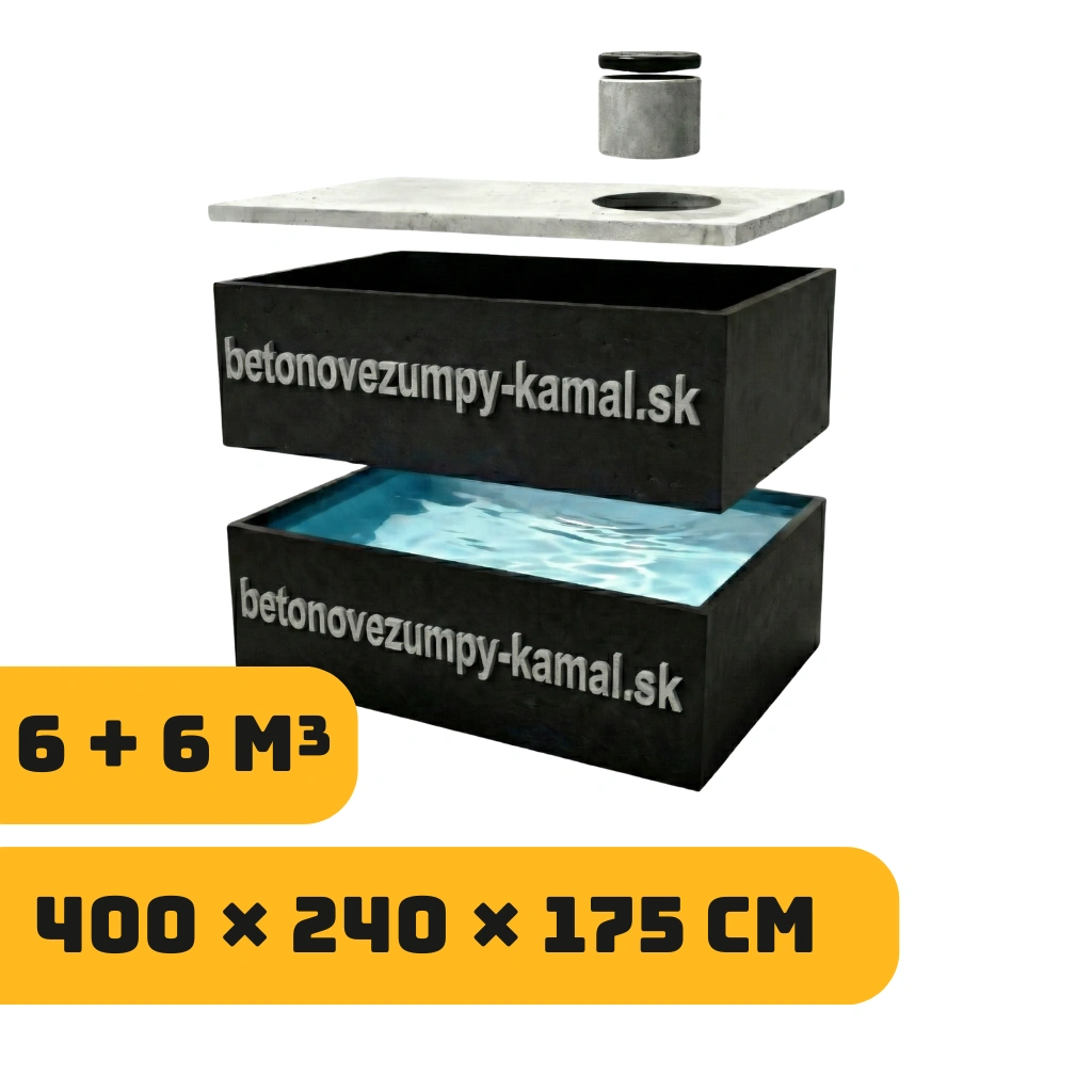 Jednokomorové nádrže 12m³ - skládané na sebe 6m³+6m³