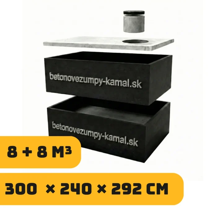 Jednokomorové spájané nádrže 16m³ –  spájané  8m³ + 8m³