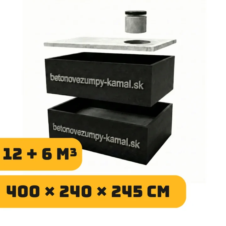 Jednokomorové spájané nádrže 18m³ nízká - spájané 12m³+6m³