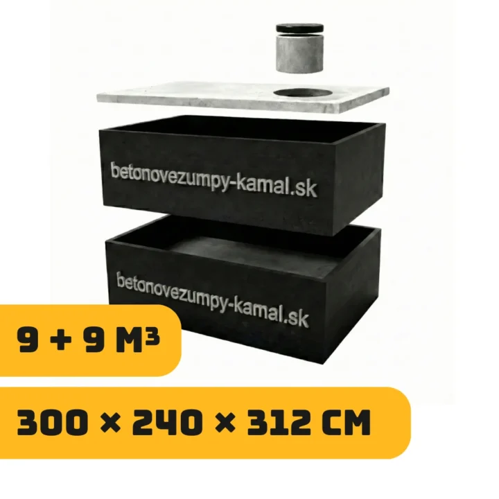 Jednokomorové spájané nádrže 18m³ –  spájané  9m³ + 9m³