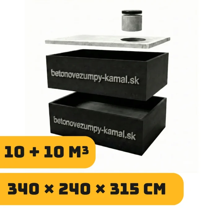 Jednokomorové spájané nádrže 10m³ –  spájané  5m³ + 5m³