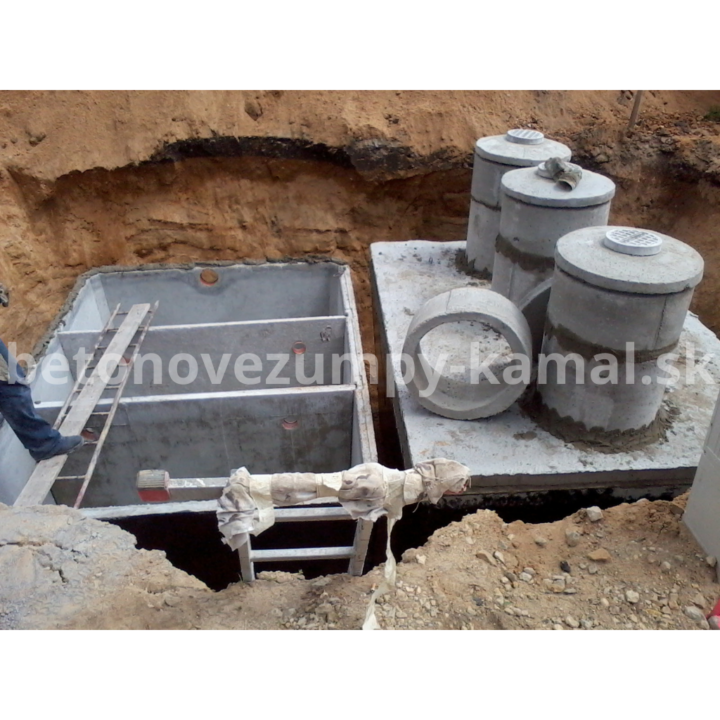 Trojkomorové monolitické nádrže 12m³ – nízká (400×240×166cm) – Obrázok 2