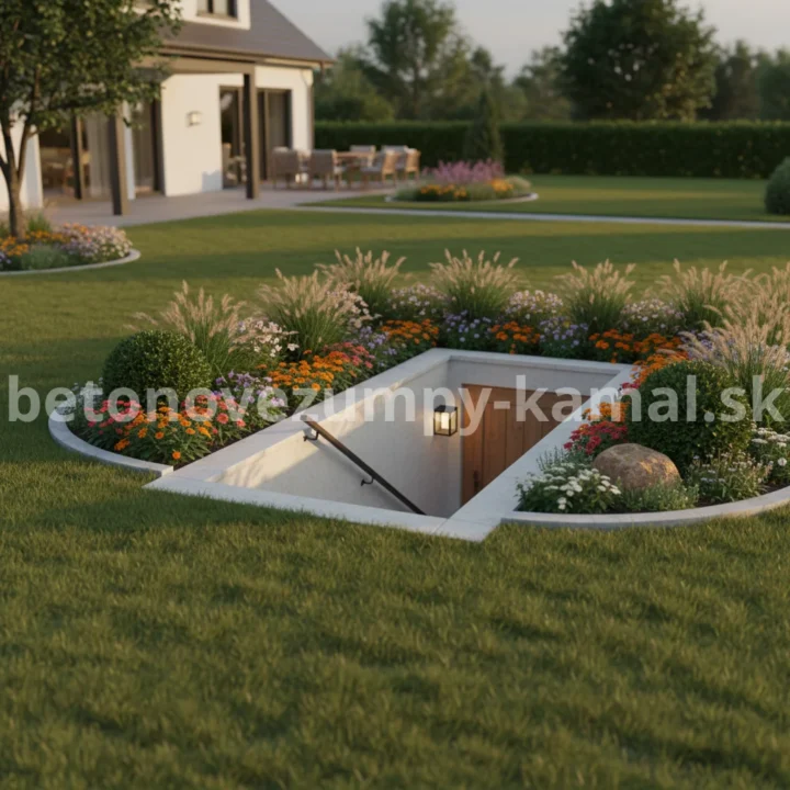 Betónová pivnica s plochou strechou a vstupom na kratšej strane – (340x240x220cm) – Obrázok 6