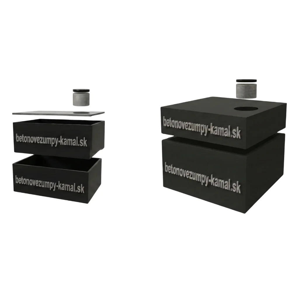 Schéma montáže Dvojdielna skladaná žumpa (spodný diel a nadstavba)