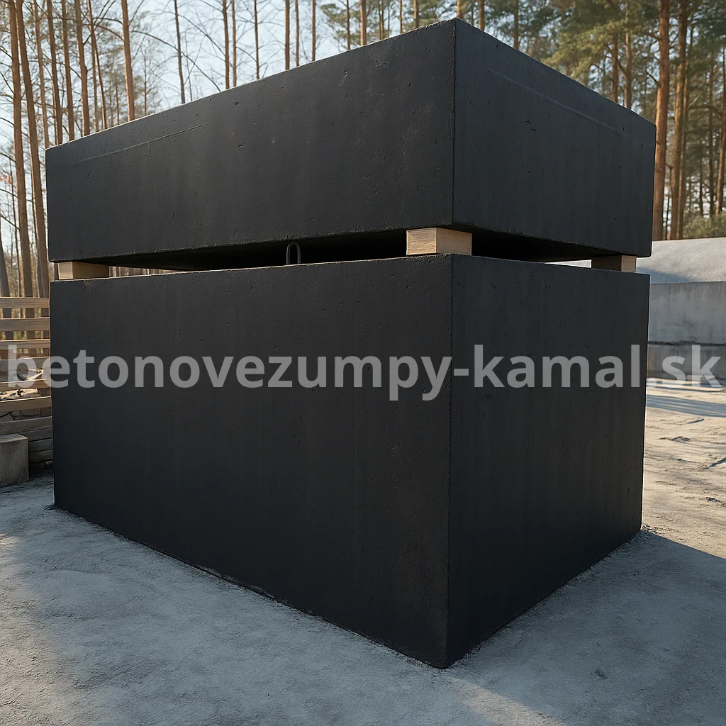 Vysoká betónová žumpa – vertikálne skladaný modulárny systém
