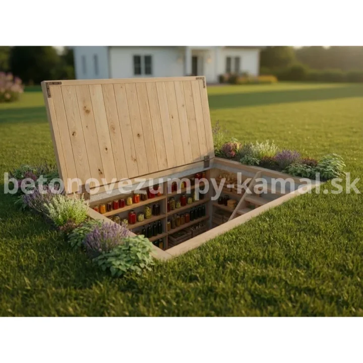 Pivnica s plochou strechou s prístupom zhora v hornej doske – (340x240x220cm) – Obrázok 7