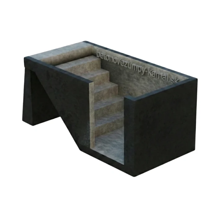 Schody do betónovej pivnice - ľavé